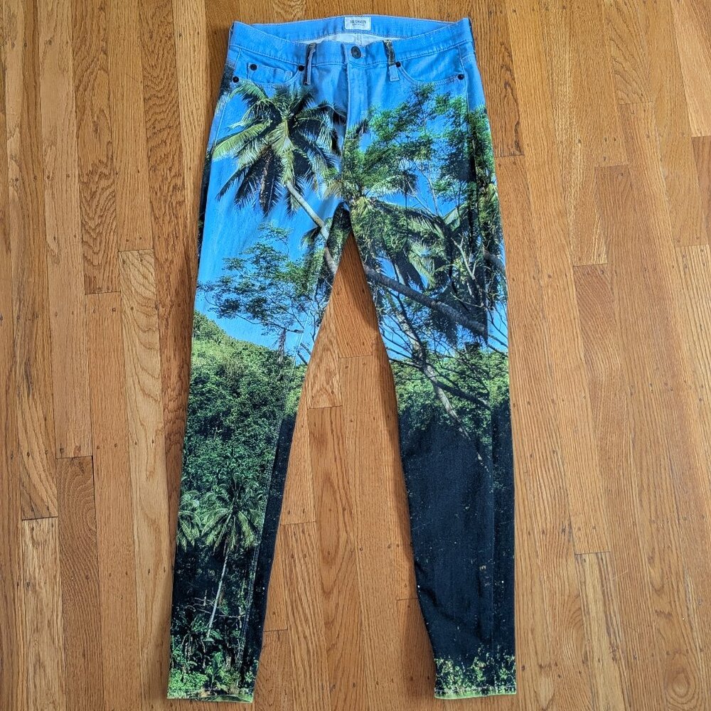 Hudson Tropical-Print Skinny Jeans